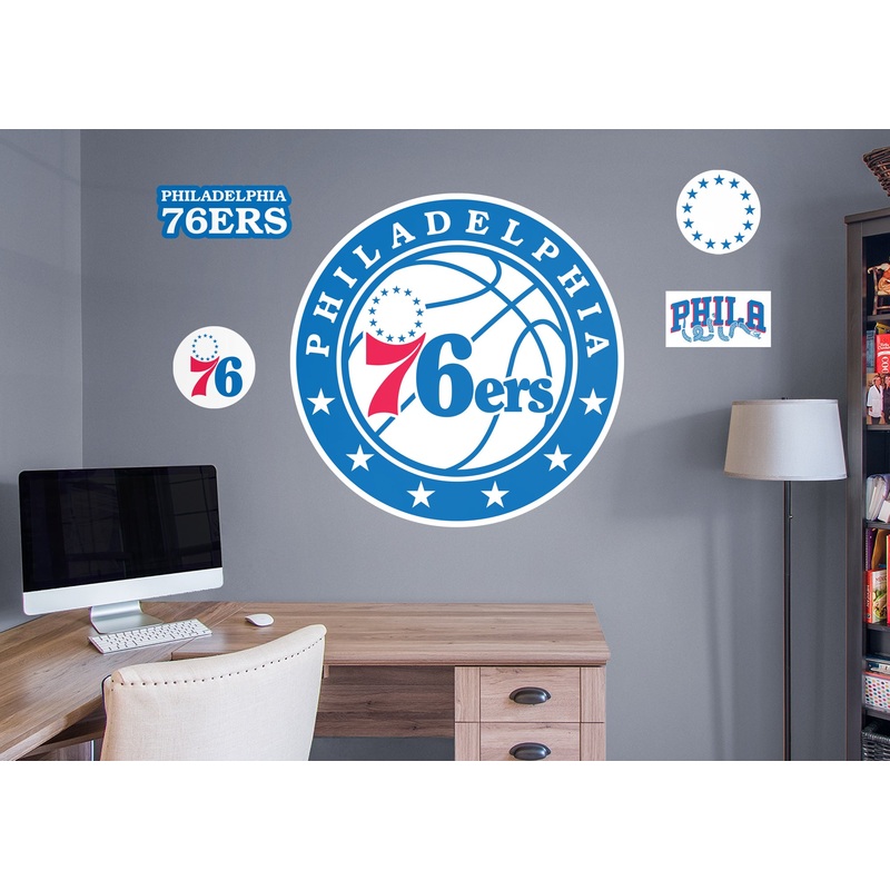 Philadelphia 76ers – RealBig Logo Collection – Official NBA – Reusable Vinyl Wall Decals