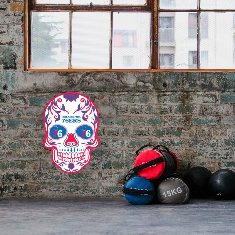 Philadelphia 76ers – Sugar Skull Logo – Outdoor Wall Decals – Official NBA – Scratch Resistant Alumigraphics Smooth