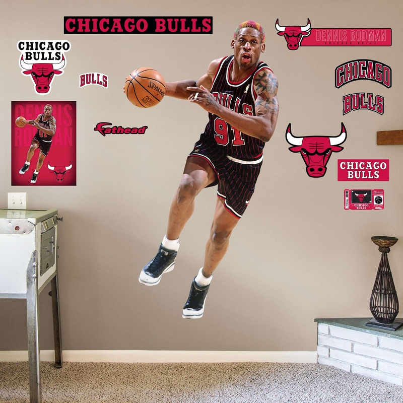 Dennis Rodman – RealBig Collection – Official NBA – Chicago Bulls – Reusable Vinyl Wall Decals