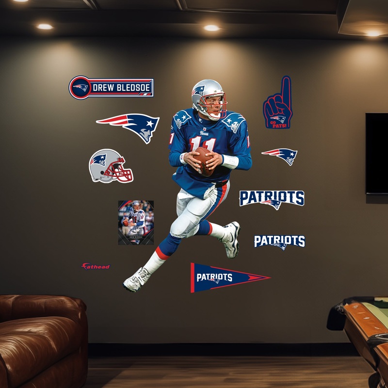 Drew Bledsoe – RealBig Legend Collection – Official NFL – New England Patriots – Reusable Vinyl Wall Decals