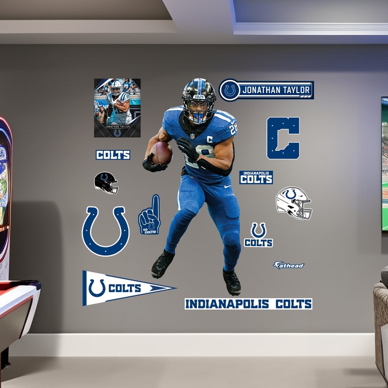 Jonathan Taylor – RealBig Indiana Nights Collection – Official NFL – Indianapolis Colts – Reusable Vinyl Wall Decals