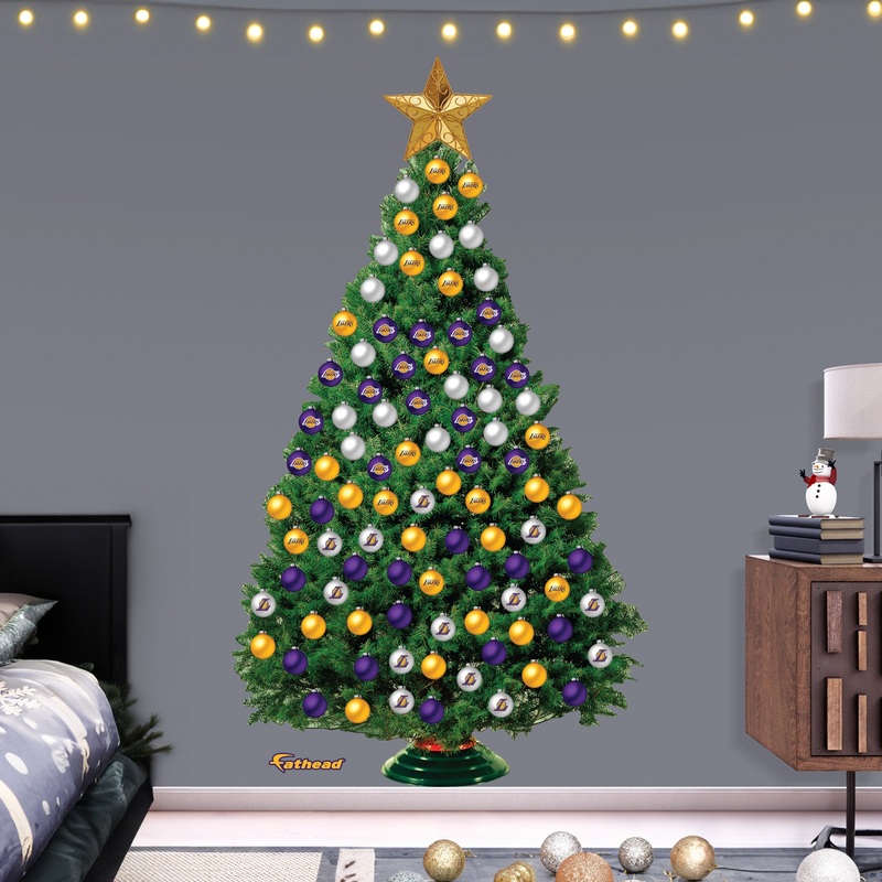 Los Angeles Lakers – Decorate Your Own Christmas Tree – Official NBA – Reusable Vinyl Wall Decals