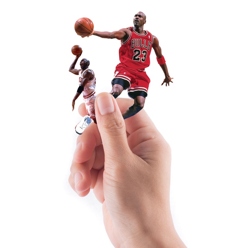 Michael Jordan – 5 Combo Minis (Mixed Sizes) – Official NBA – Chicago Bulls – Reusable Vinyl Decals