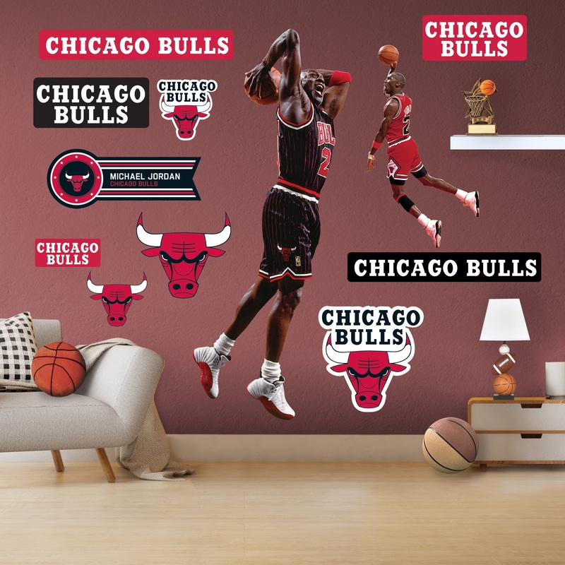 Michael Jordan – RealBig Dunk Collection – Official NBA – Chicago Bulls – Reusable Vinyl Wall Decals