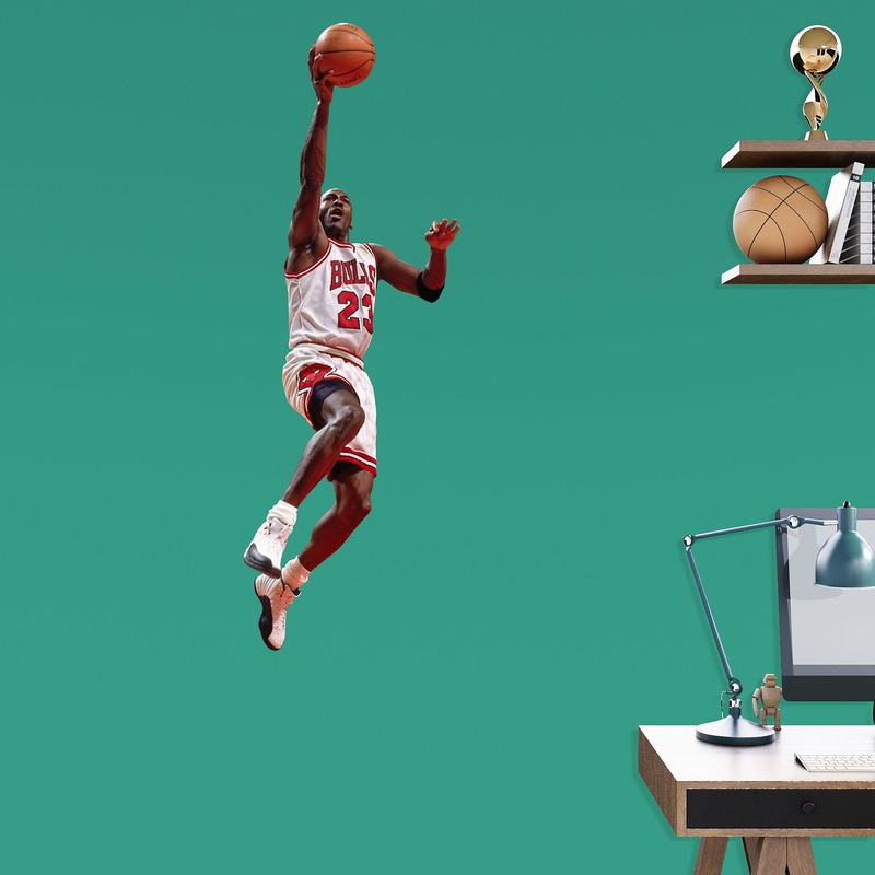 Michael Jordan – RealBig Layup Collection – Official NBA – Chicago Bulls – Reusable Vinyl Wall Decals