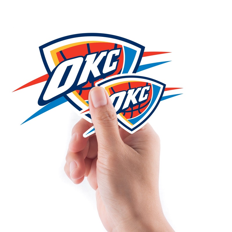 Oklahoma City Thunder – 5 Logo Minis (Mixed Sizes) – Official NBA – Reusable Vinyl Decals
