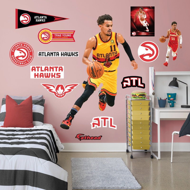 Trae Young – RealBig City Jersey Collection – Official NBA – Atlanta Hawks – Reusable Vinyl Wall Decals