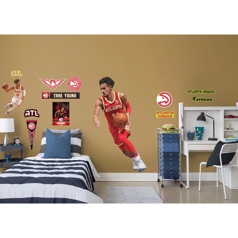 Trae Young – RealBig Red Jersey Collection – Official NBA – Atlanta Hawks – Reusable Vinyl Wall Decals