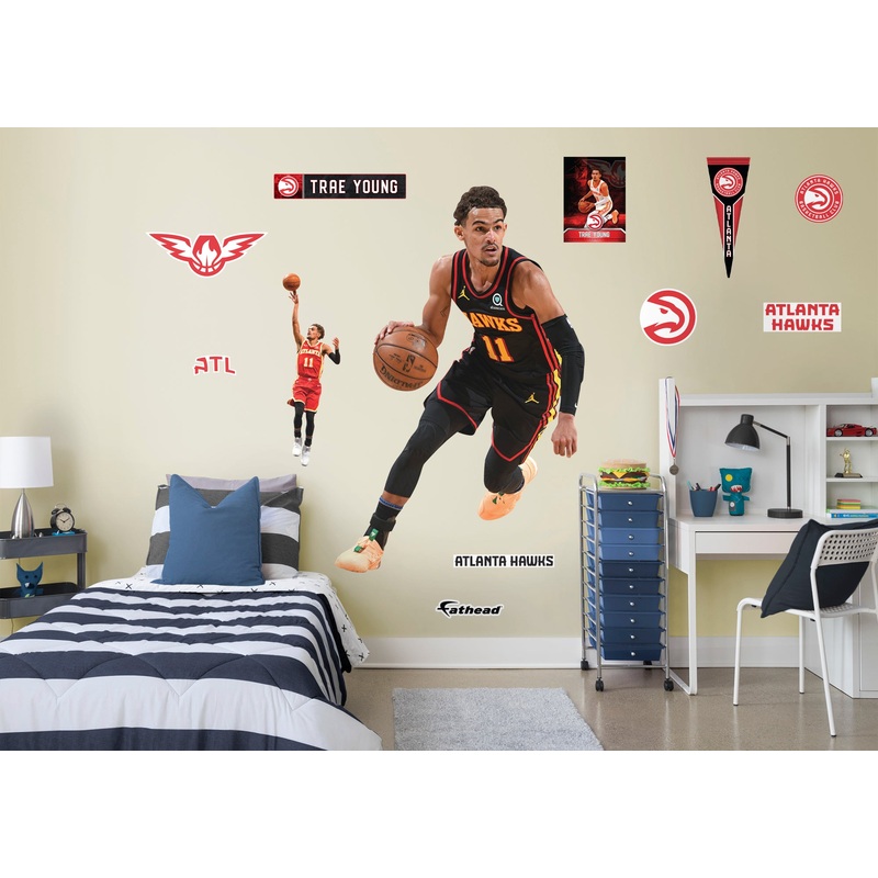 Trae Young – RealBig Statement Collection – Official NBA – Atlanta Hawks – Reusable Vinyl Wall Decals