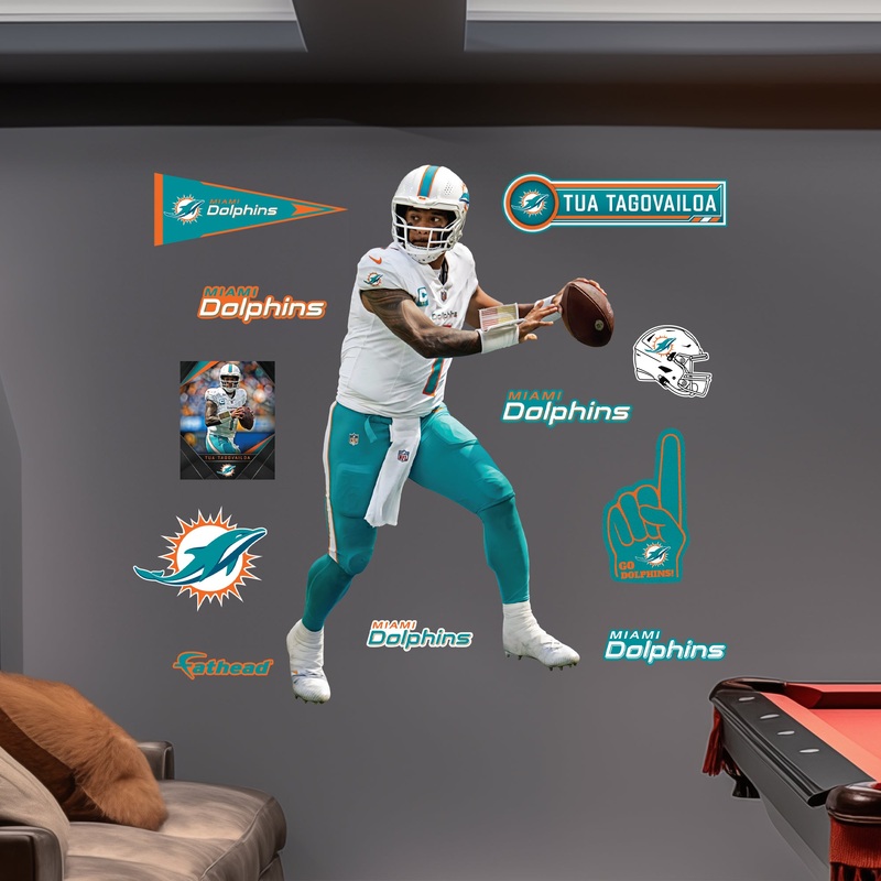 Tua Tagovailoa – RealBig Collection – Official NFL – Miami Dolphins – Reusable Vinyl Wall Decals #5