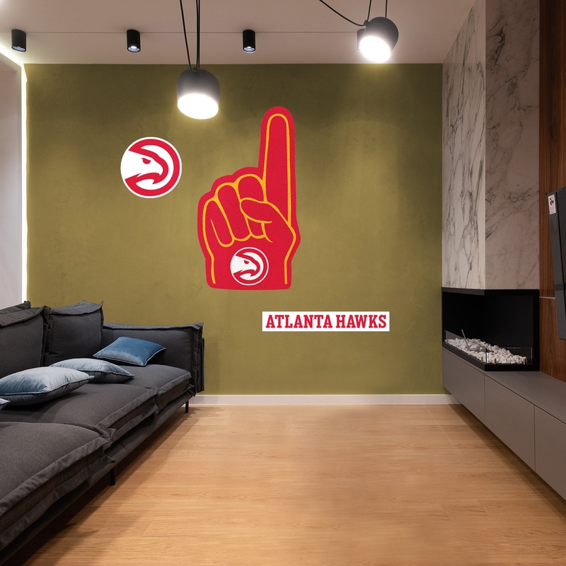 Atlanta Hawks – RealBig Foam Finger Collection – Official NBA – Reusable Vinyl Wall Decals