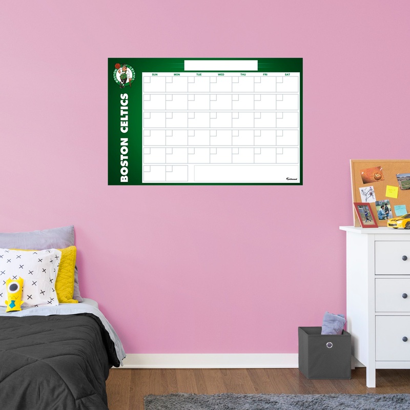 Boston Celtics – Dry Erase Calendar – Official NBA – Reusable Vinyl Wall Decal