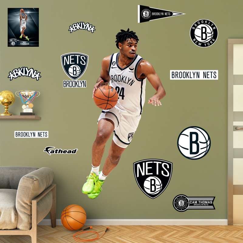 Cam Thomas – RealBig Collection – Official NBA – Brooklyn Nets – Reusable Vinyl Wall Decals