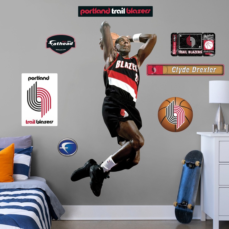 Clyde Drexler – RealBig Legend Collection – Official NBA – Reusable Vinyl Wall Decals