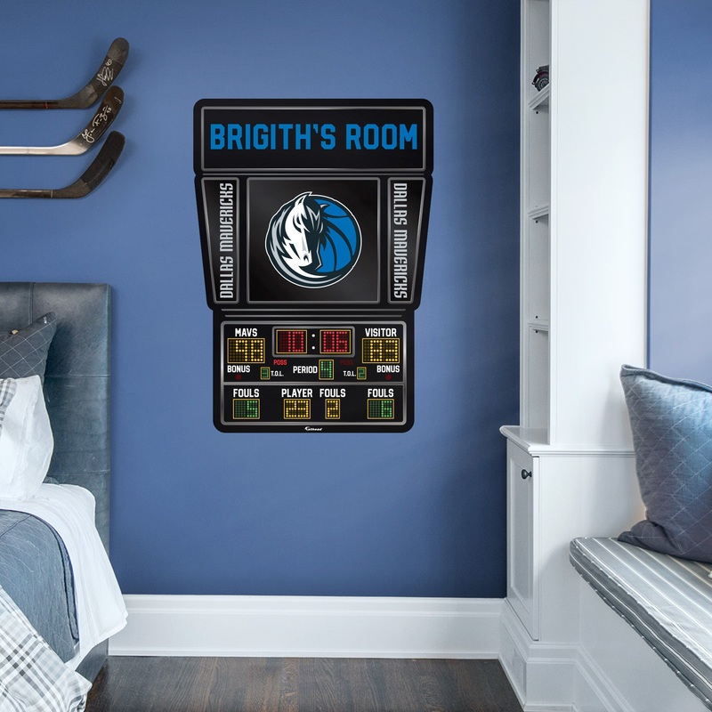 Dallas Mavericks – Scoreboard Graphic – With Personalized Name – Official NBA – Vinyl Transfer Decal