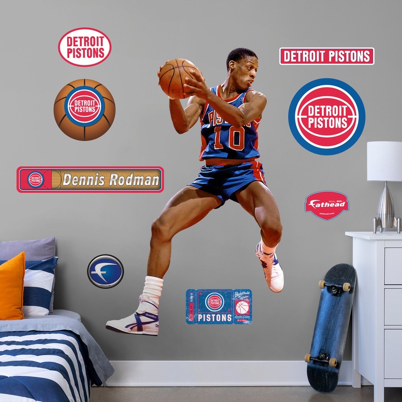 Dennis Rodman – RealBig Legend Collection – Official NBA – Detroit Pistons – Reusable Vinyl Wall Decals