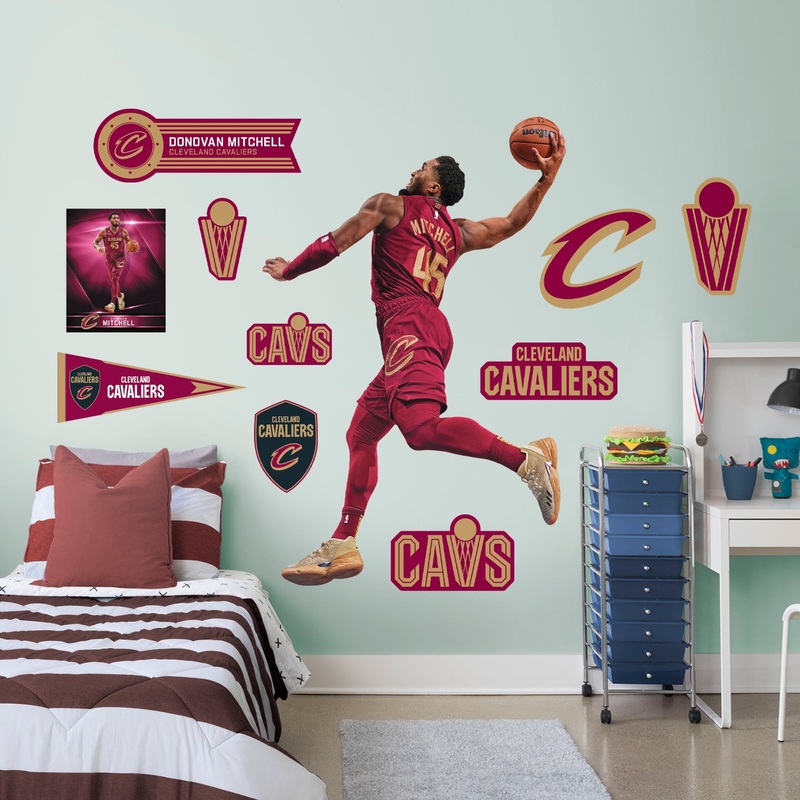 Donovan Mitchell Dunk – RealBig Collection – Official NBA – Cleveland Cavaliers – Reusable Vinyl Wall Decals