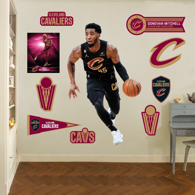 Donovan Mitchell – RealBig Statement Jersey Collection – Official NBA – Cleveland Cavaliers – Reusable Vinyl Wall Decals