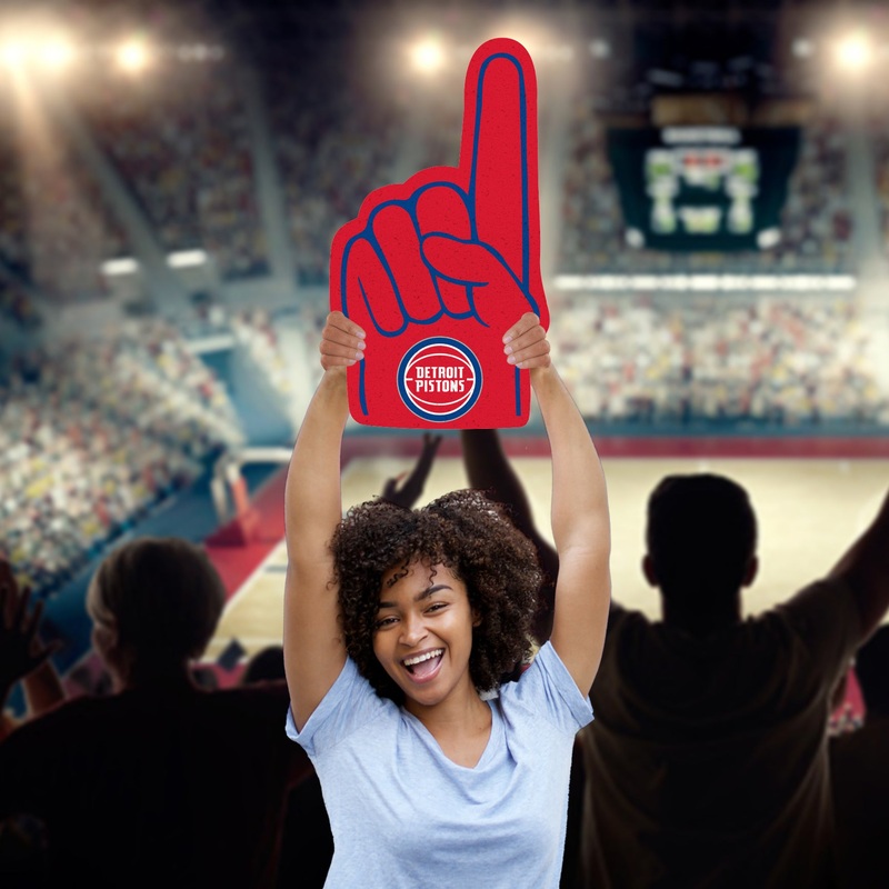 Foam Finger – Big Head – Official NBA – Detroit Pistons – Foam Core Cutout