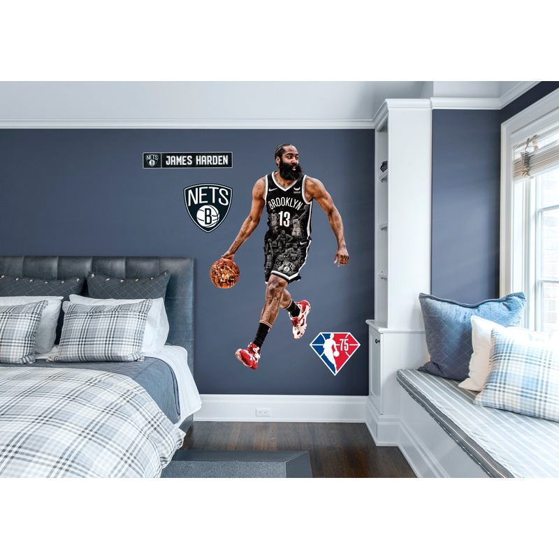 James Harden – RealBig 75th Anniversary Limited Edition Collection – Official NBA – Brooklyn Nets – Reusable Vinyl Wall Decals