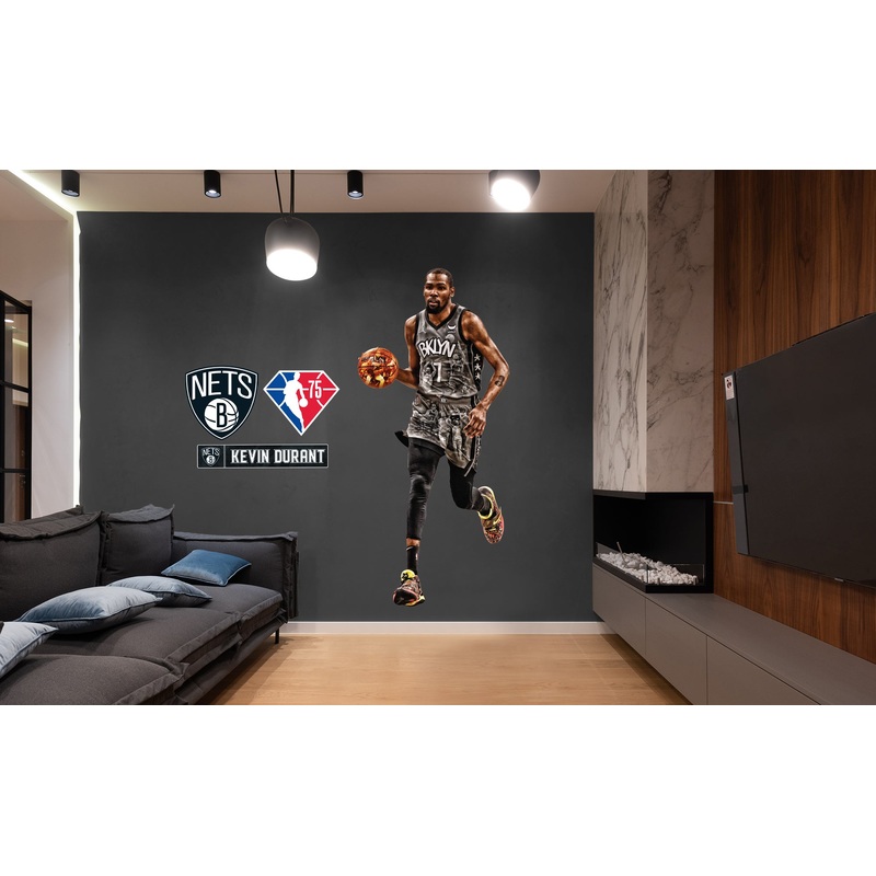 Kevin Durant – RealBig 75th Anniversary Limited Edition Collection – Official NBA – Brooklyn Nets – Reusable Vinyl Wall Decals