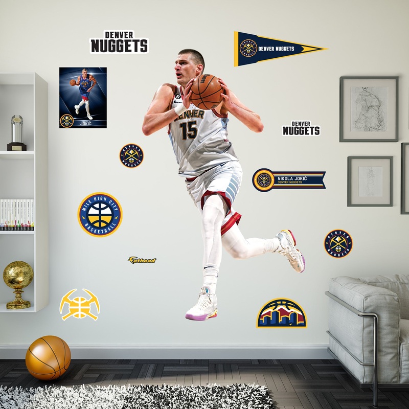 Nikola Joki – RealBig City Jersey Collection – Official NBA – Denver Nuggets – Reusable Vinyl Wall Decals