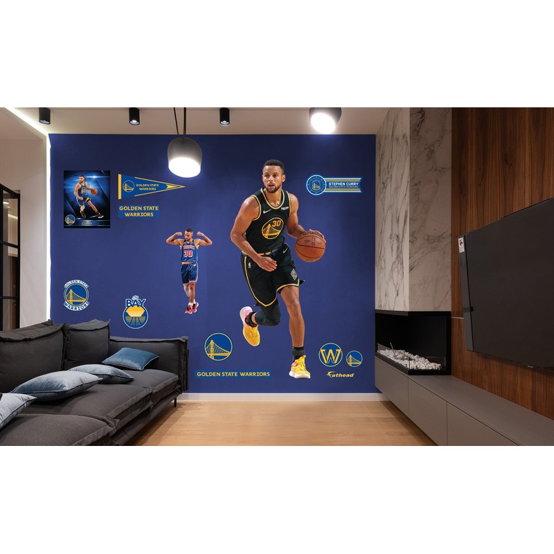 Stephen Curry – RealBig Black Jersey Collection – Official NBA – Golden State Warriors – Reusable Vinyl Wall Decals