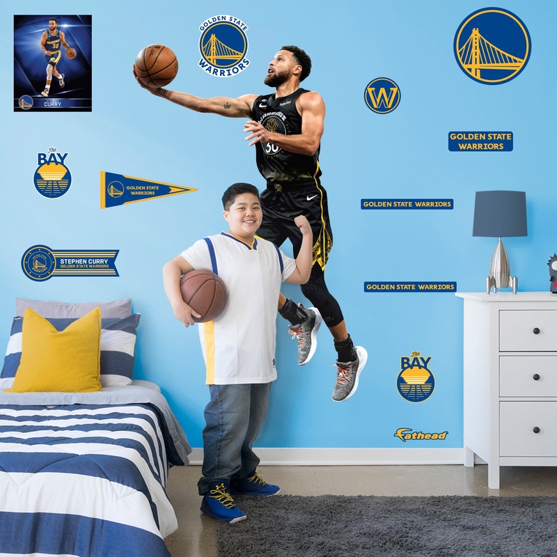 Stephen Curry – RealBig City Jersey Collection – Official NBA – Golden State Warriors – Reusable Vinyl Wall Decals