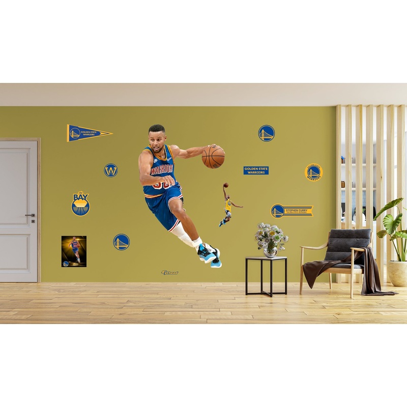 Stephen Curry – RealBig Classic Jersey Collection – Official NBA – Golden State Warriors – Reusable Vinyl Wall Decals #1