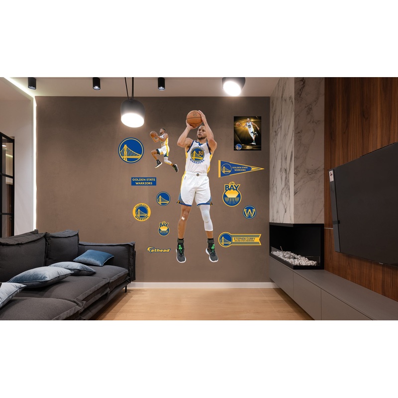Stephen Curry – RealBig Jumper Collection – Official NBA – Golden State Warriors – Reusable Vinyl Wall Decals