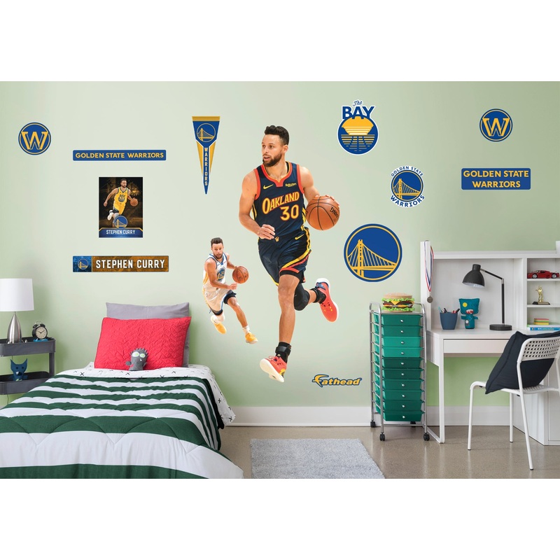 Stephen Curry – RealBig Oakland Jersey Collection – Official NBA – Golden State Warriors – Reusable Vinyl Wall Decals