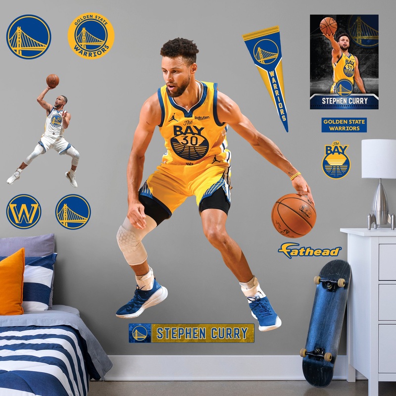 Stephen Curry – RealBig The Bay Collection – Official NBA – Golden State Warriors – Reusable Vinyl Wall Decals