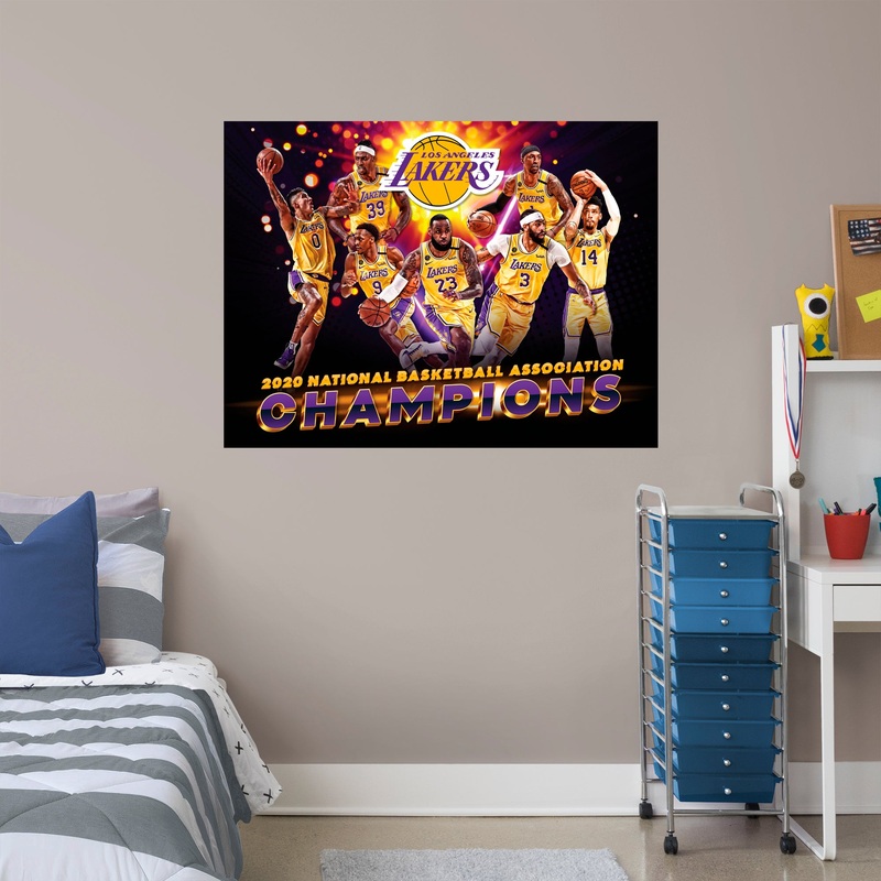 2020 Champions Mural – Peel & Stick Poster – Official NBA – Los Angeles Lakers – Reusable Vinyl Wall Decal