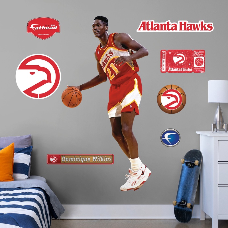 Dominique Wilkins – RealBig Legend Collection – Official NBA – Atlanta Hawks – Reusable Vinyl Wall Decals