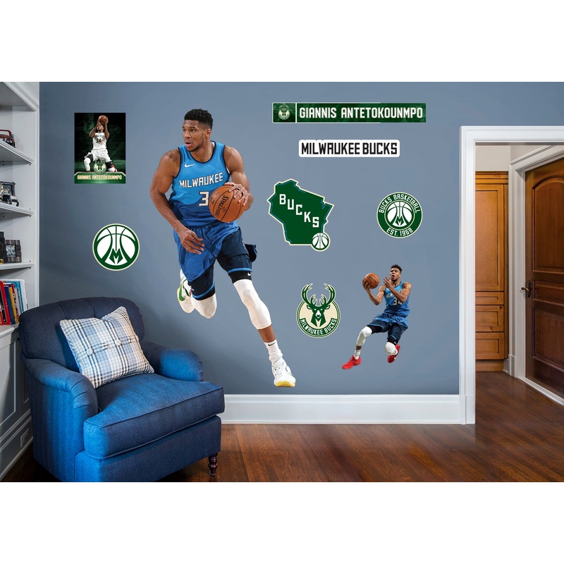 Giannis Antetokounmpo – RealBig Collection – Official NBA – Milwaukee Bucks – Reusable Vinyl Wall Decals #4