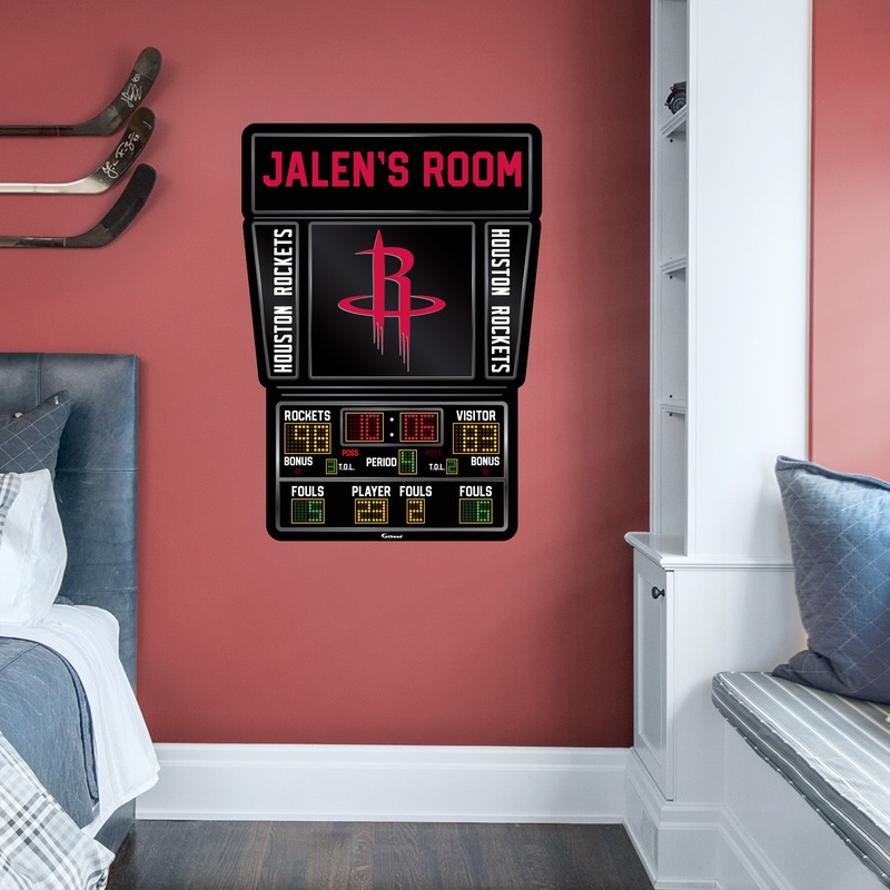 Houston Rockets – Scoreboard Graphic – With Personalized Name – Official NBA – Vinyl Transfer Decal