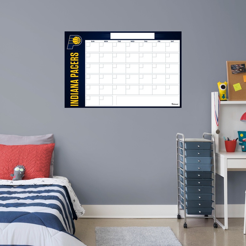 Indiana Pacers – Dry Erase Calendar – Official NBA – Reusable Vinyl Wall Decal