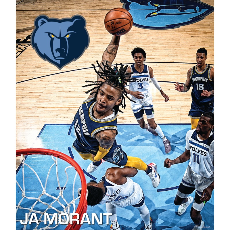 Ja Morant – Playoff Dunk – Peel & Stick Poster – Official NBA – Memphis Grizzlies – Reusable Vinyl Wall Decal