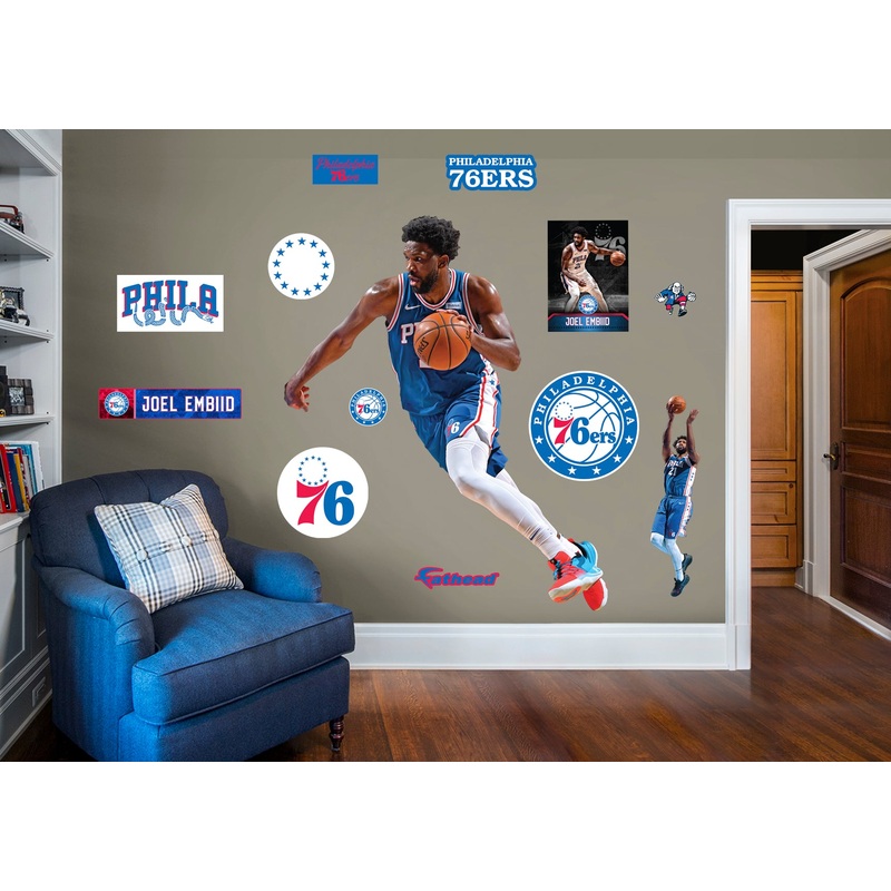 Joel Embiid – RealBig Collection – Official NBA – Philadelphia 76ers – Reusable Vinyl Wall Decals #4