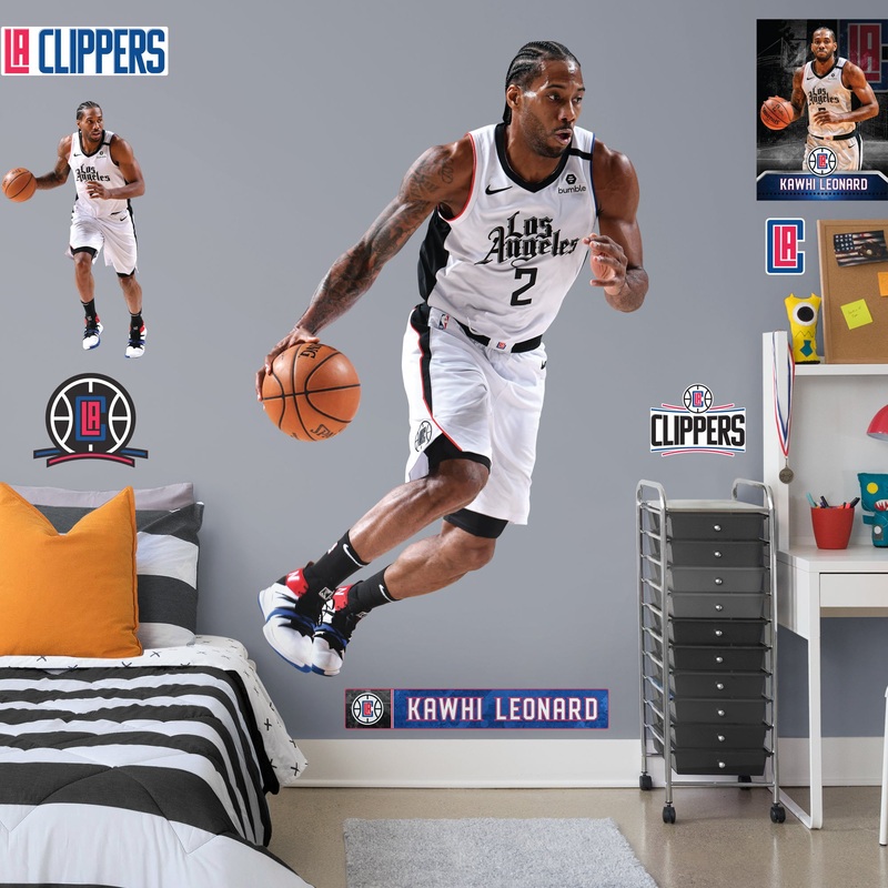 Kawhi Leonard – RealBig City Jersey Collection – Official NBA – Los Angeles Clippers – Reusable Vinyl Wall Decals