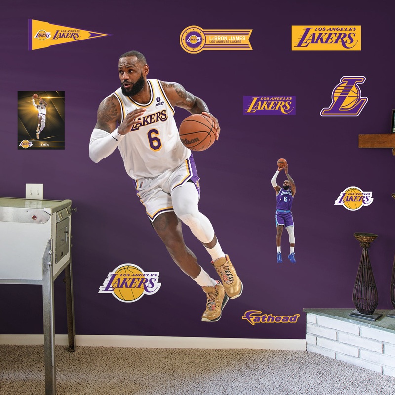 LeBron James – RealBig Association Jersey Collection – Official NBA – Los Angeles Lakers – Reusable Vinyl Wall Decals