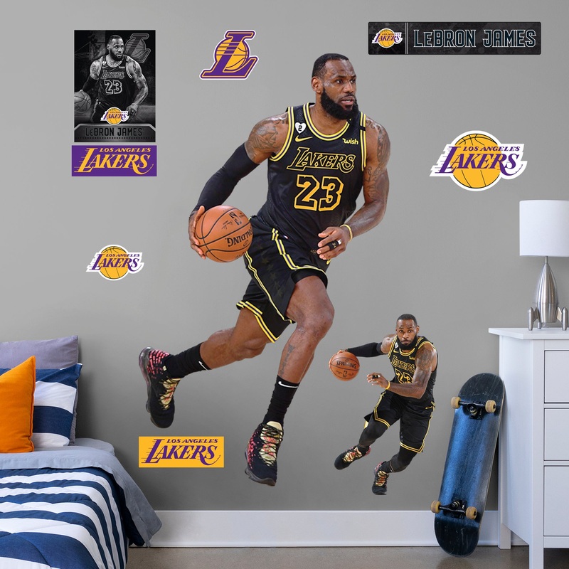 LeBron James – RealBig Black Jersey Collection – Official NBA – Los Angeles Lakers – Reusable Vinyl Wall Decals