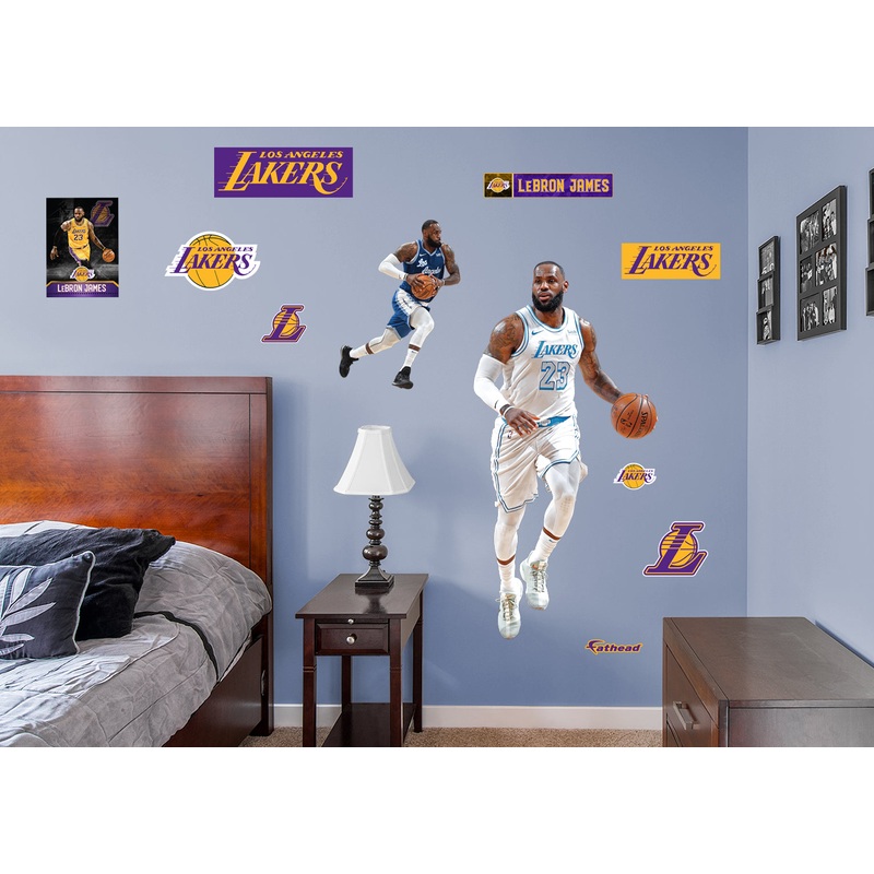 LeBron James – RealBig City Jersey Collection – Official NBA – Los Angeles Lakers – Reusable Vinyl Wall Decals #1