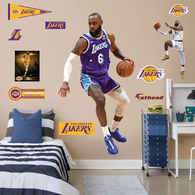 LeBron James – RealBig City Jersey Collection – Official NBA – Los Angeles Lakers – Reusable Vinyl Wall Decals #2