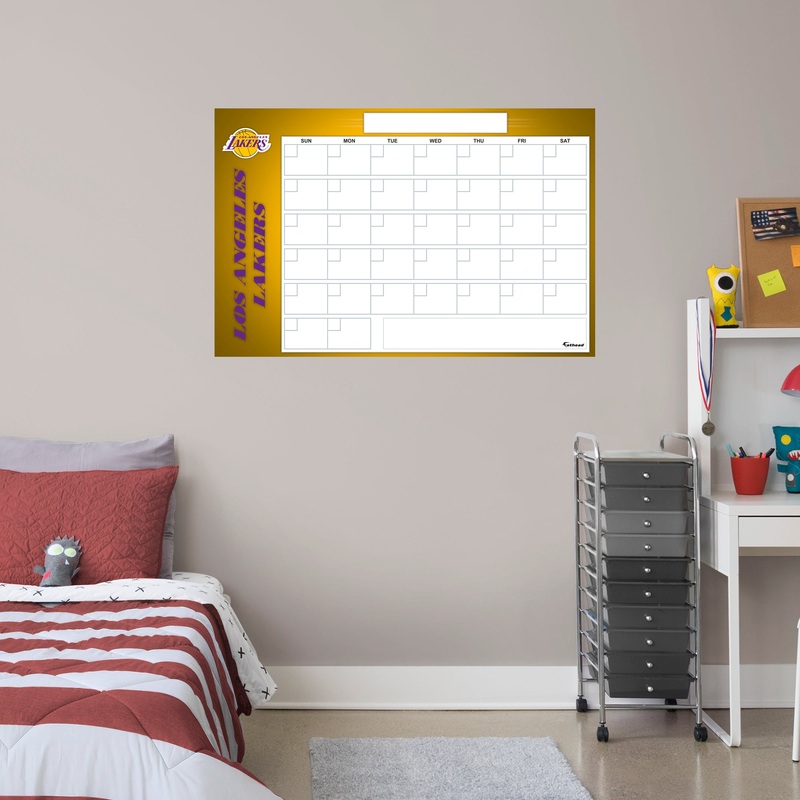 Los Angeles Lakers – Dry Erase Calendar – Official NBA – Reusable Vinyl Wall Decal