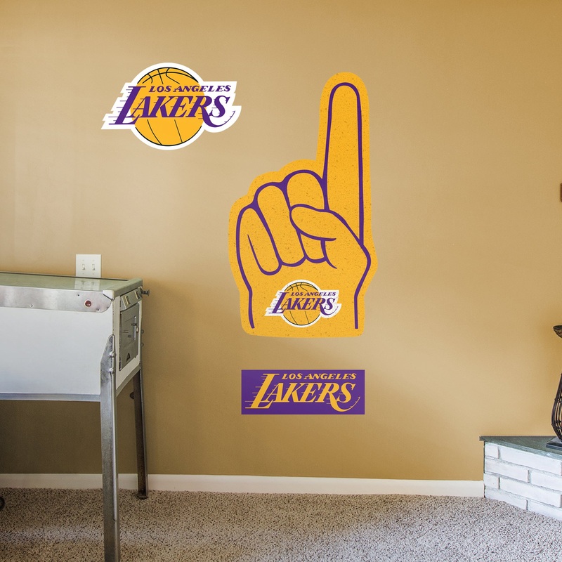 Los Angeles Lakers – RealBig Foam Finger Collection – Official NBA – Reusable Vinyl Wall Decals