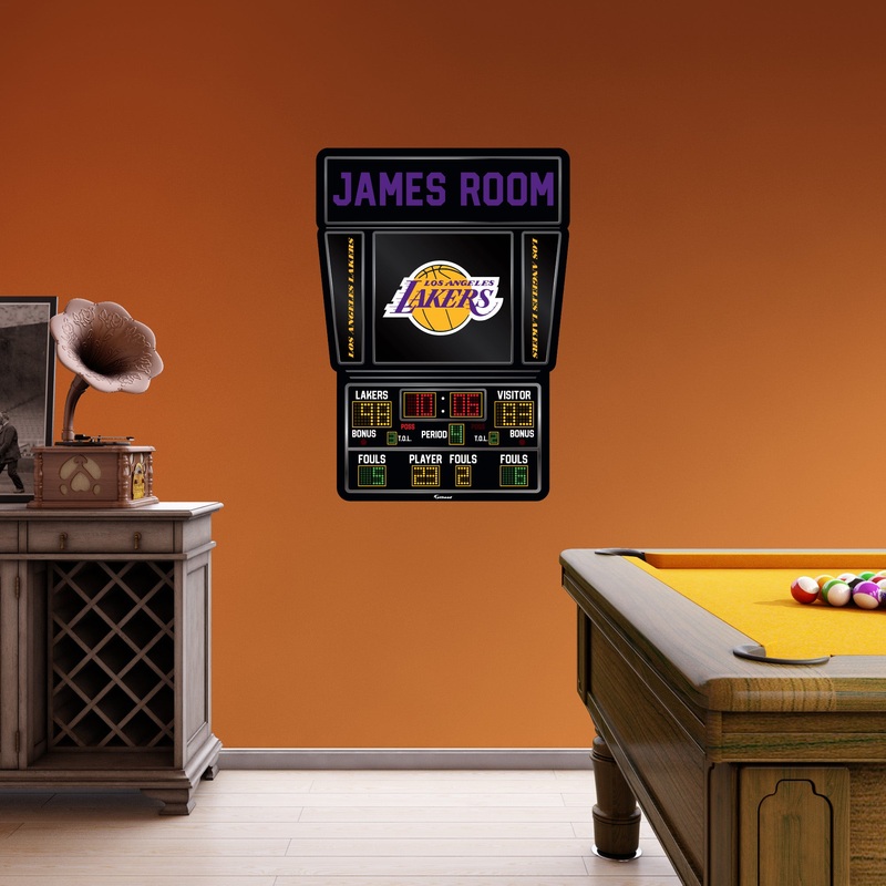 Los Angeles Lakers – Scoreboard Graphic – With Personalized Name – Official NBA – Vinyl Transfer Decal