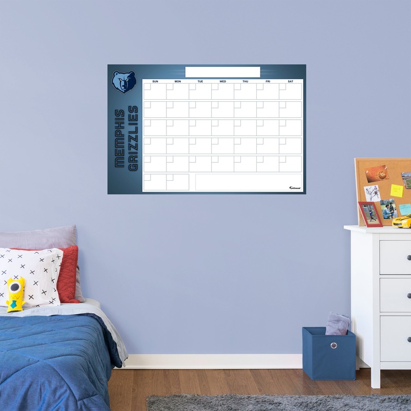 Memphis Grizzlies – Dry Erase Calendar – Official NBA – Reusable Vinyl Wall Decal