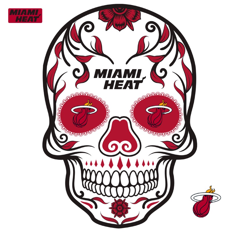 Miami Heat – RealBig Sugar Skull Collection – Official NBA – Reusable Vinyl Wall Decals