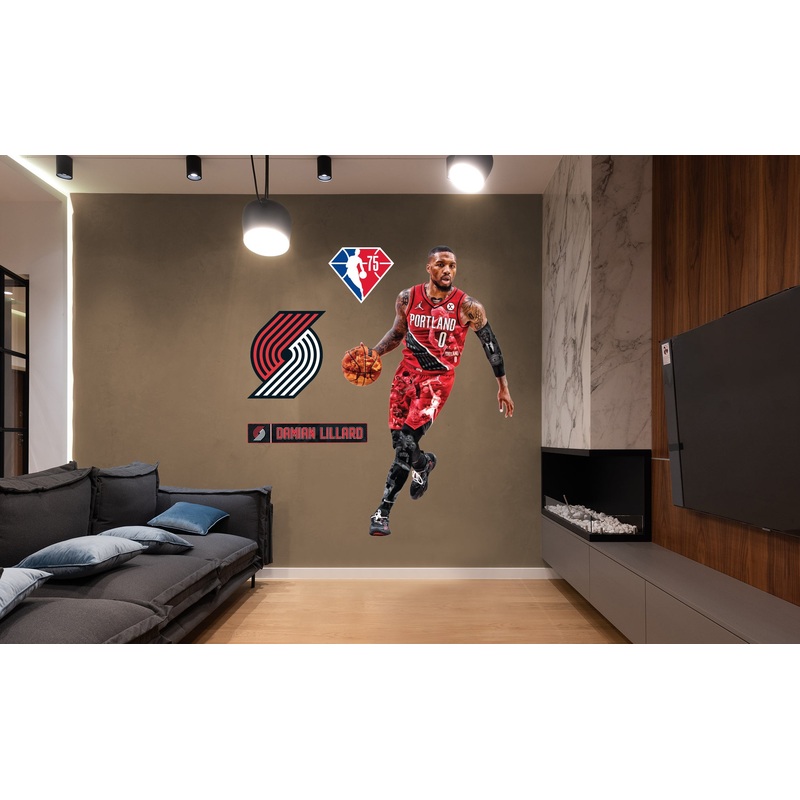 Damian Lillard – RealBig 75th Anniversary Limited Edition Collection – Official NBA – Portland Trail Blazers – Reusable Vinyl Wall Decals